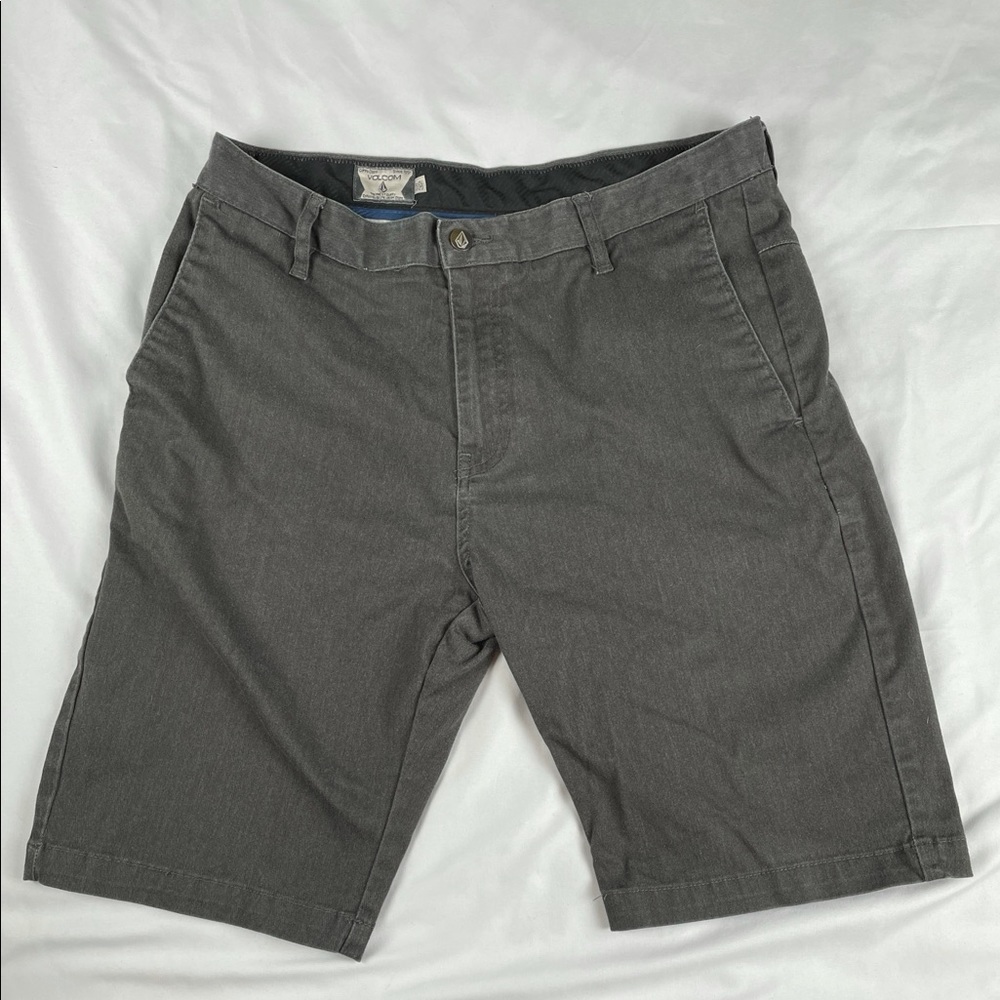 Volcom Flat Front Casual Shorts Grey 32W 11”Inseam